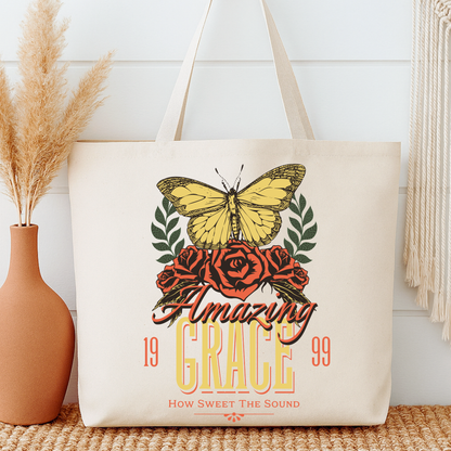 Canvas tote bag | Amazing Grace Faithbased Shopping Bag