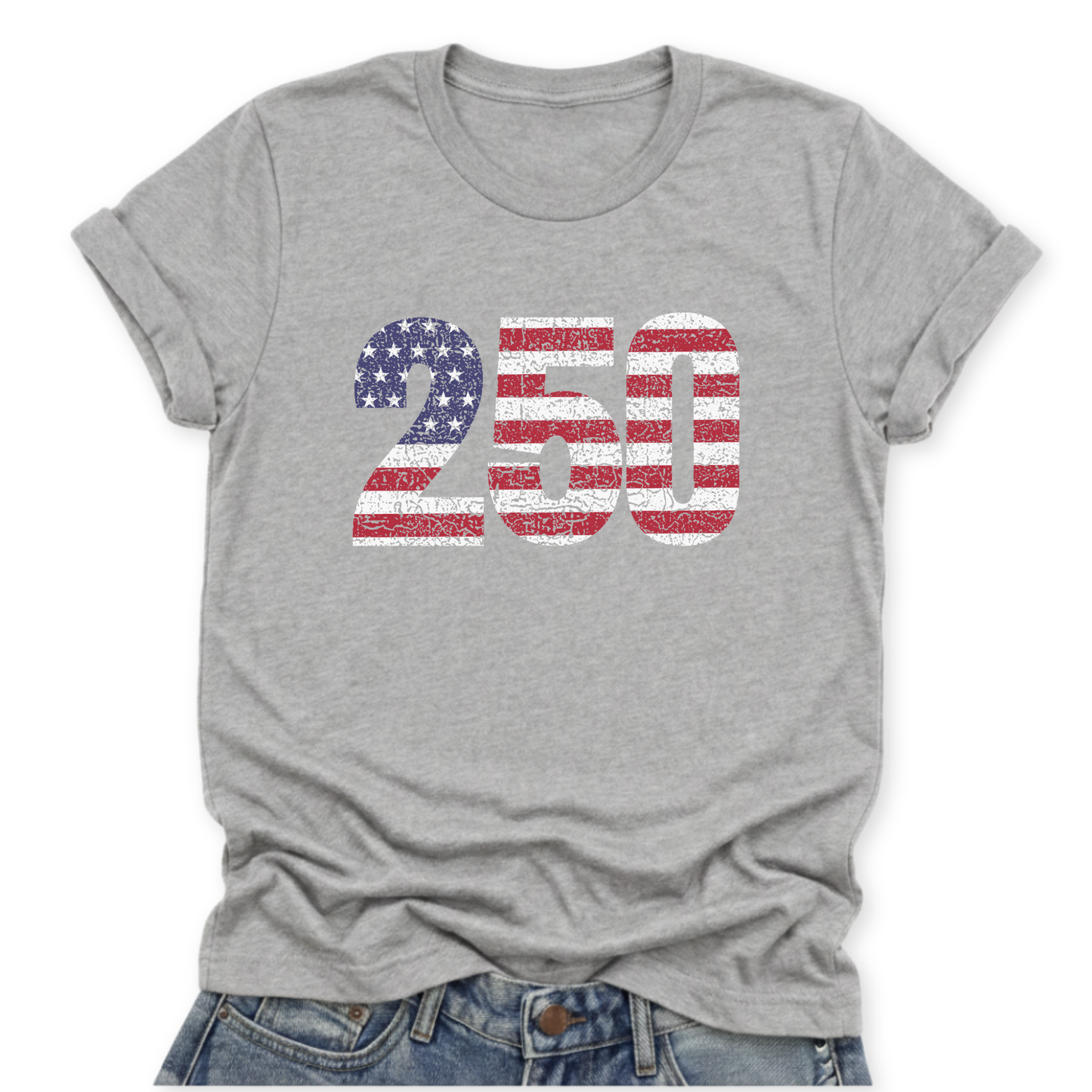 Distressed 250 America Flage  Unisex T-Shirt | ATTA TOOD®