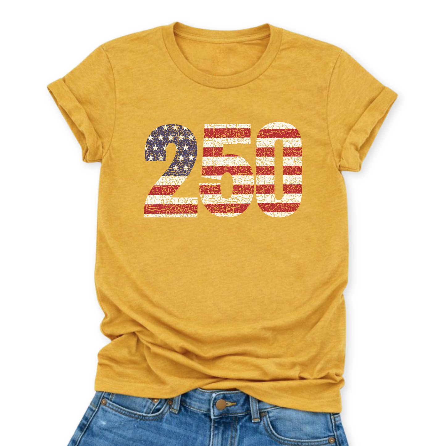 America 250 T-Shirt | USA Flag Graphic Tee | Distressed