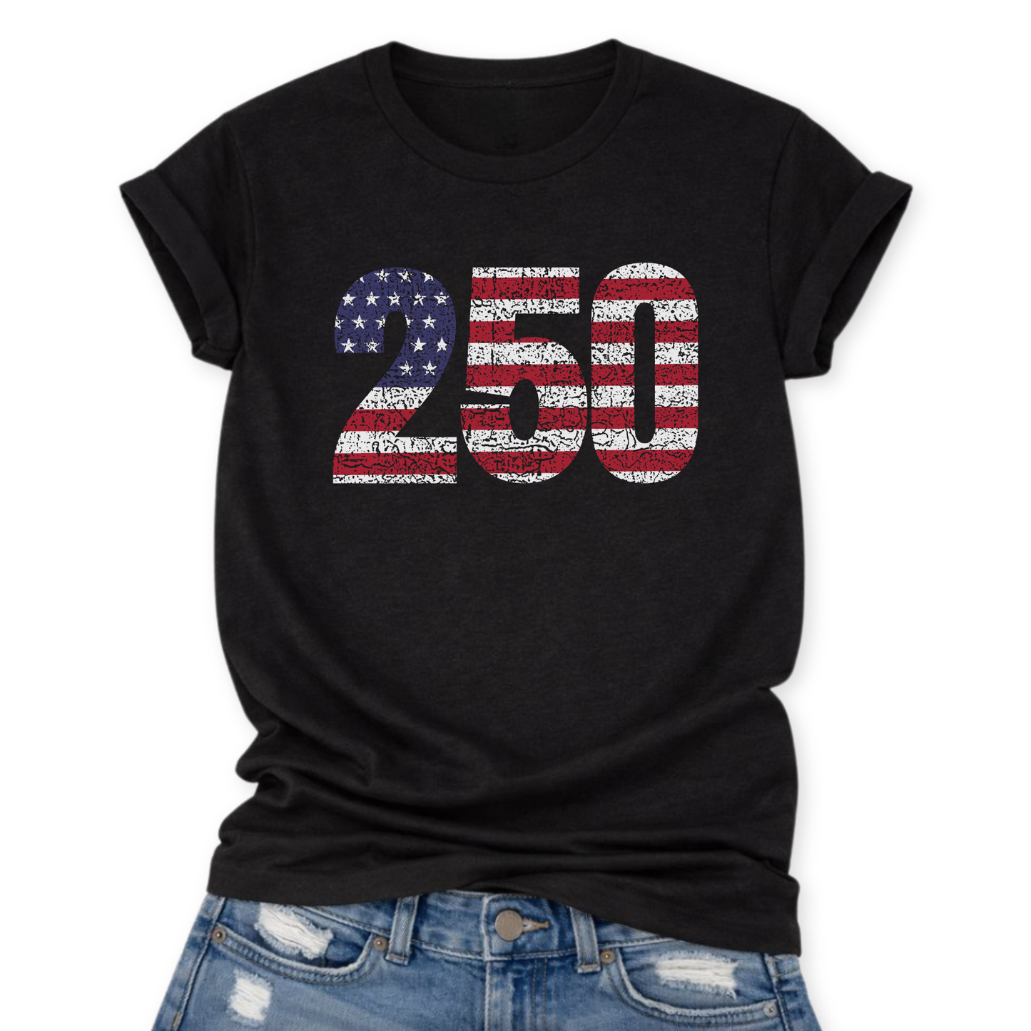 Distressed 250 America Flage  Unisex T-Shirt | ATTA TOOD®