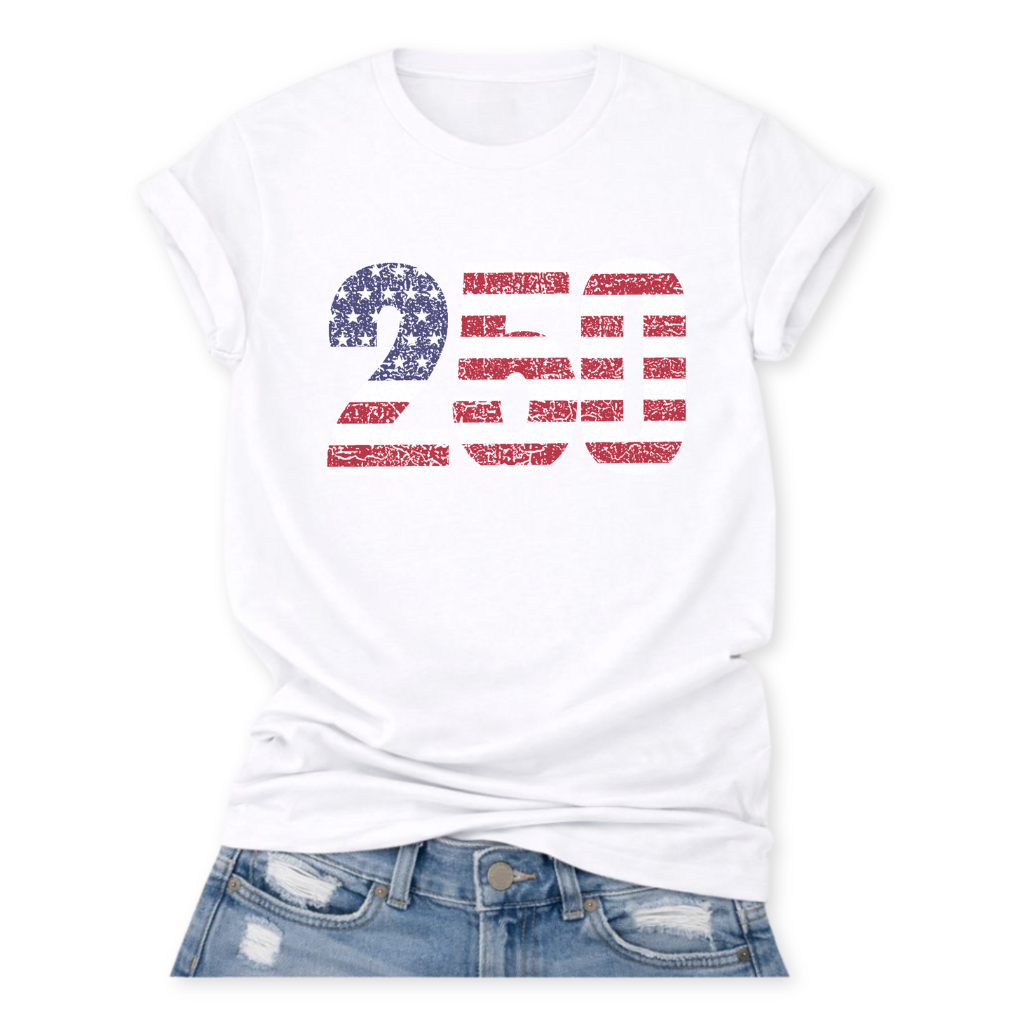 Distressed 250 America Flage  Unisex T-Shirt | ATTA TOOD®