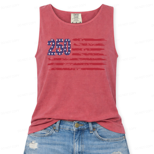 America 250 Flag Tank Top / Patriotic Graphic / July 4th