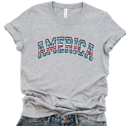 Patriotic America Fourth of July graphic t-shirt