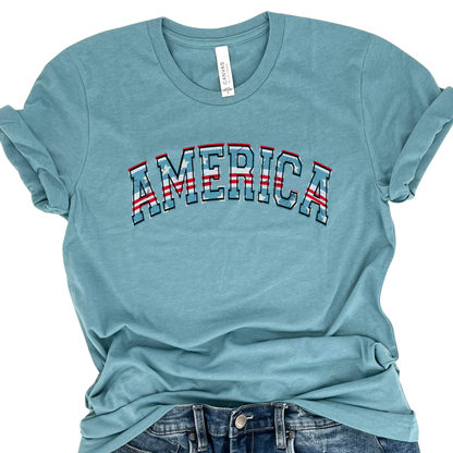 Patriotic America Fourth of July graphic t-shirt