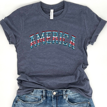Patriotic America Fourth of July graphic t-shirt