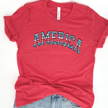 Patriotic America Fourth of July graphic t-shirt