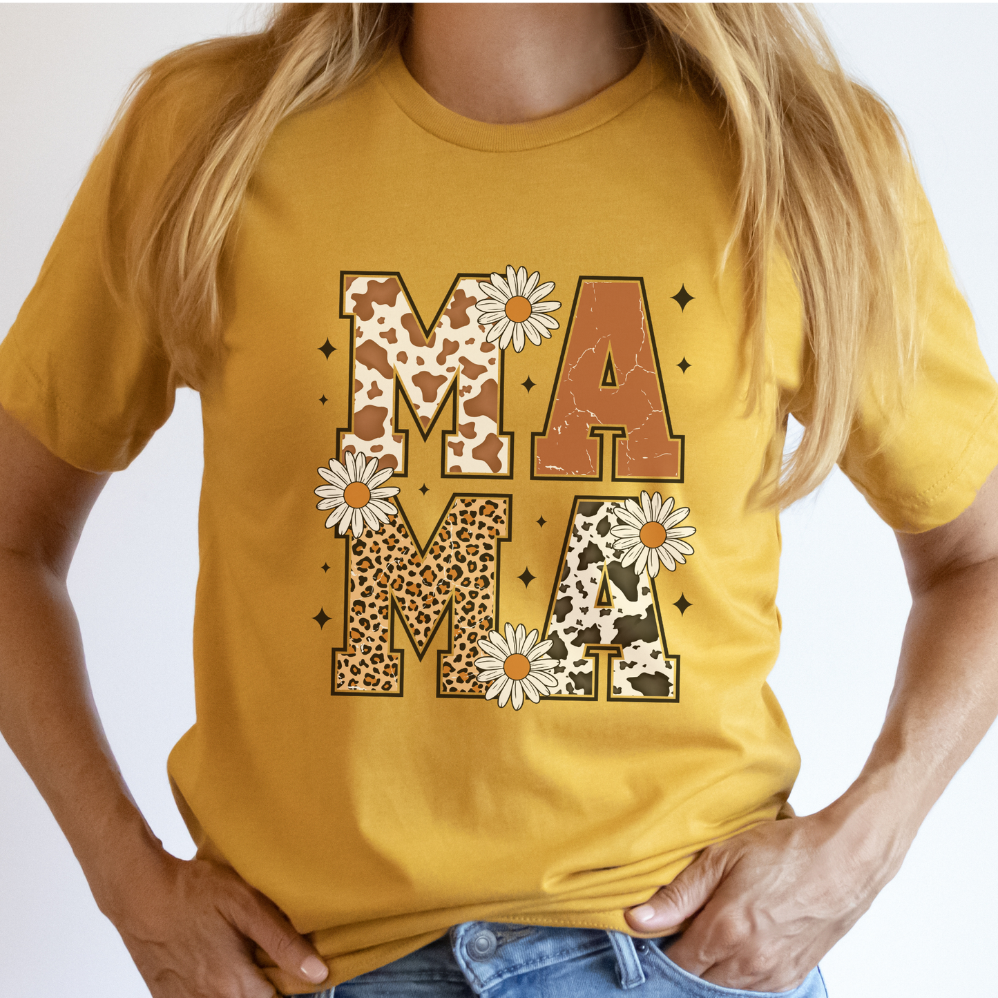 Animal print mama graphic t-shirt