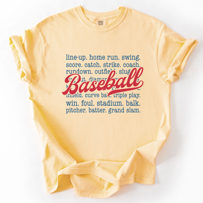 Baseball season terms Comfort Colors® unisex graphic t-shirt