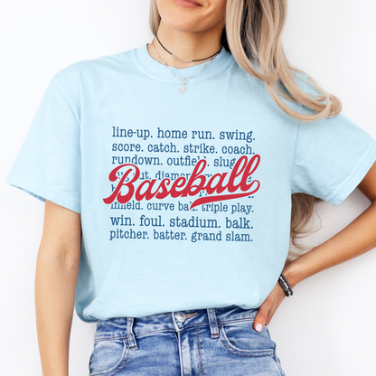 Baseball season terms Comfort Colors® unisex graphic t-shirt