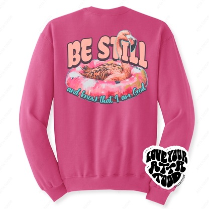 Psalm 46:10 Be Still Christian Flamingo Sweatshirt | ATTA TOOD®