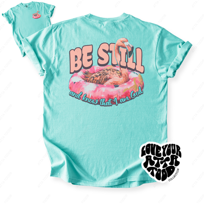 Psalm 46:10 Be Still Christian Flamingo T-Shirt | ATTA TOOD®