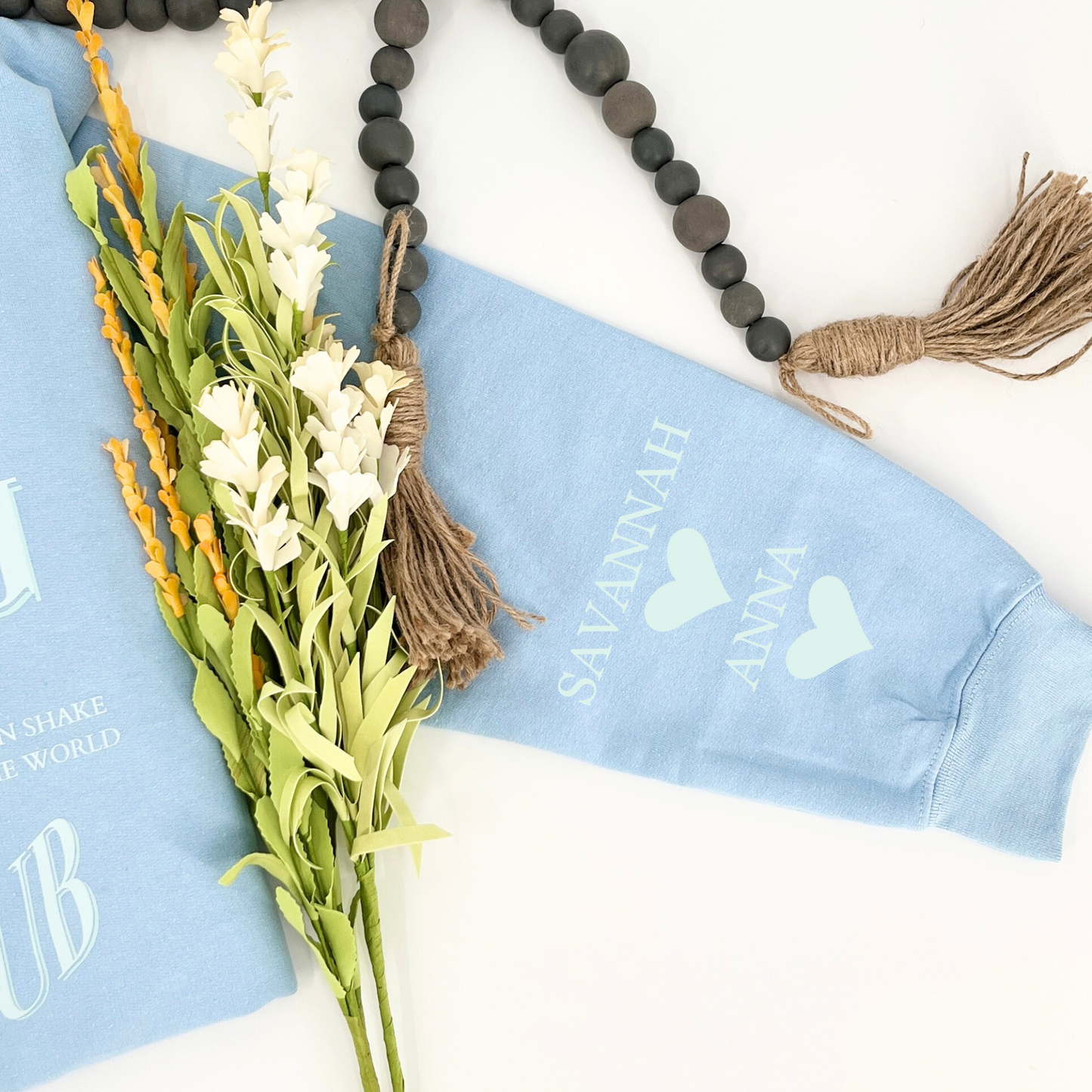 Personalized Light Blue Praying Moms Club Sweatshirt - additional names available