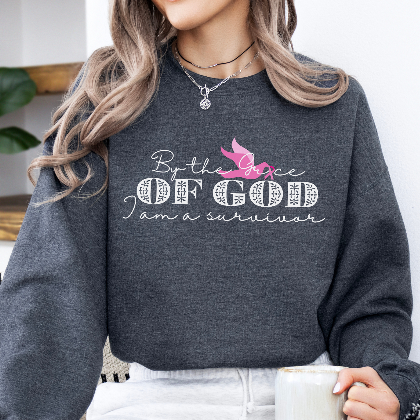 By the Grace of God Breast Cancer awareness month sweatshirt