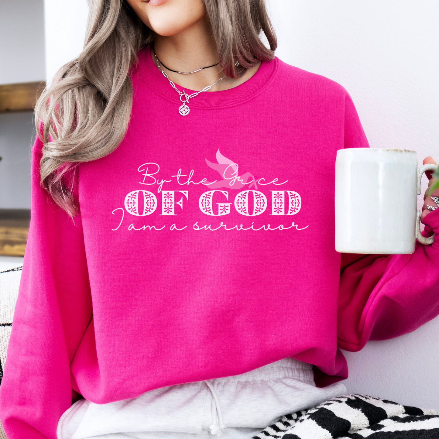 By the Grace of God Breast Cancer awareness month sweatshirt