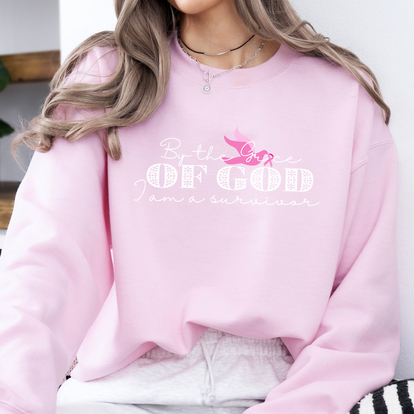 By the Grace of God Breast Cancer awareness month sweatshirt