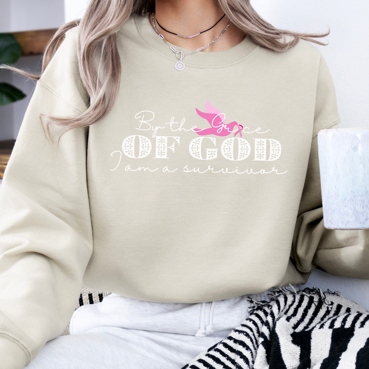 By the Grace of God Breast Cancer awareness month sweatshirt