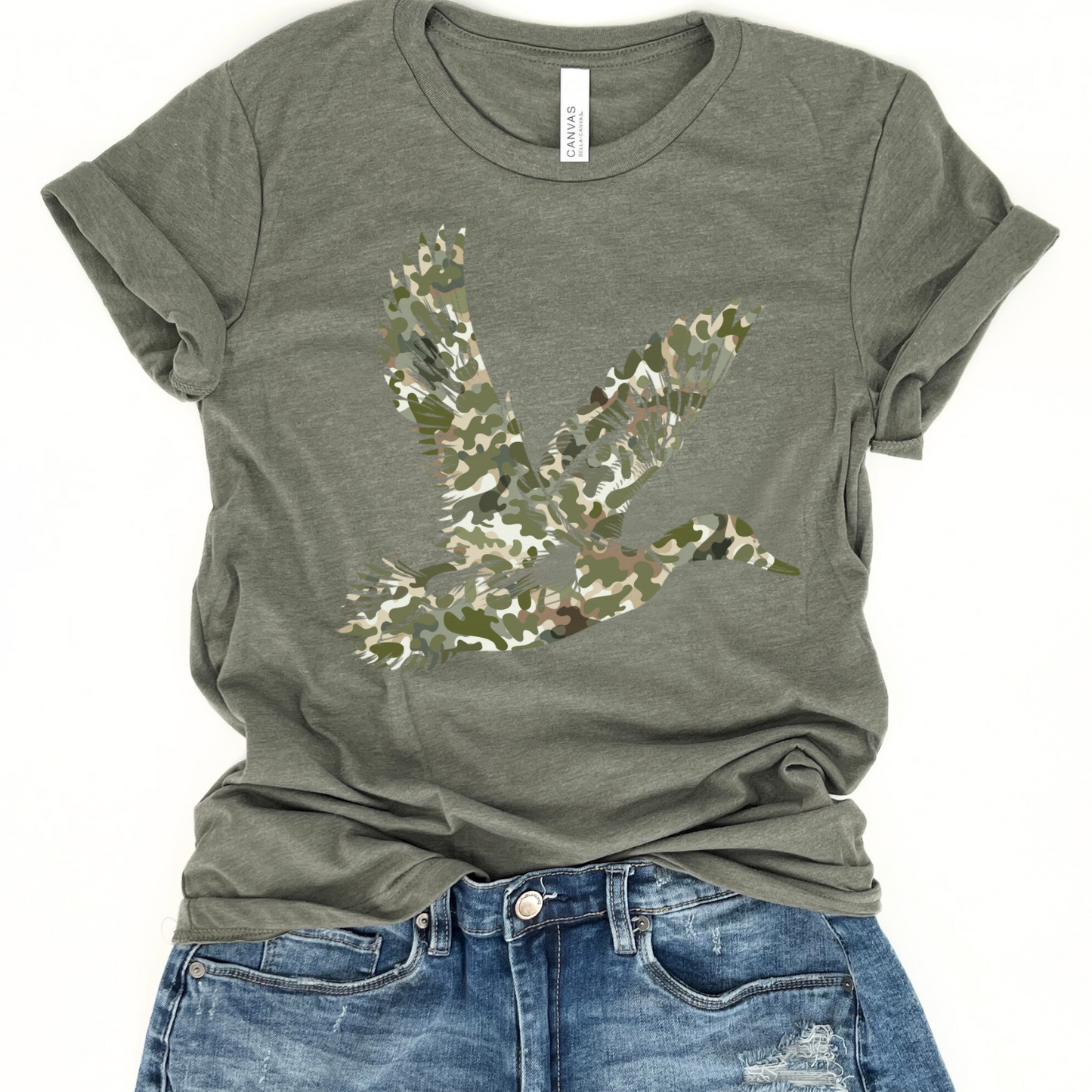 Camouflage duck unisex hunting t-shirt