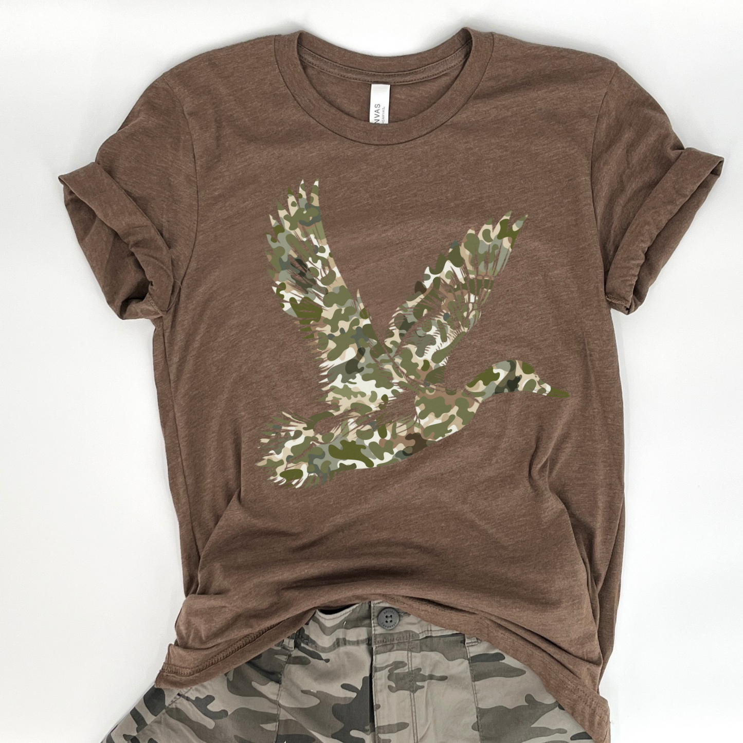 Camouflage duck unisex hunting t-shirt