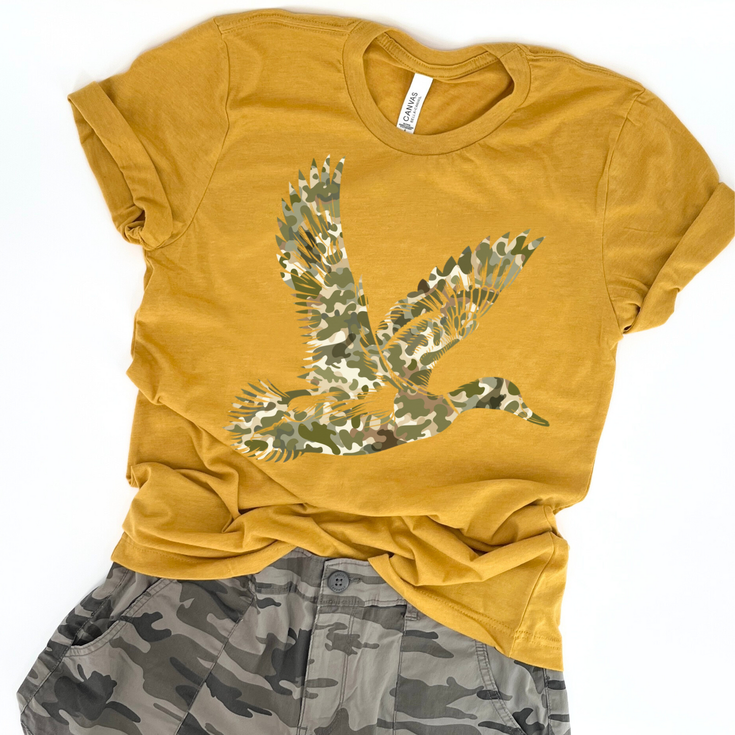 Camouflage duck unisex hunting t-shirt