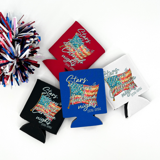 Custom State Pride Fourth of July Can Cooler | Party Favor