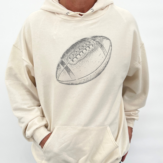 Distressed football unisex hooded sweatshirt | ATTA TOOD®