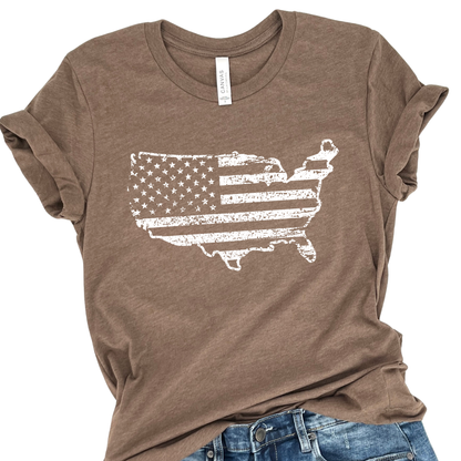 United States American Flag graphic t-shirt, Fourth of July top