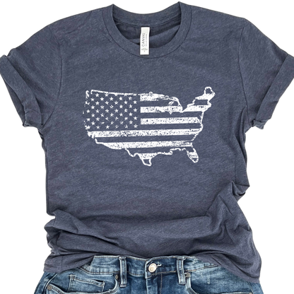 United States American Flag graphic t-shirt, Fourth of July top