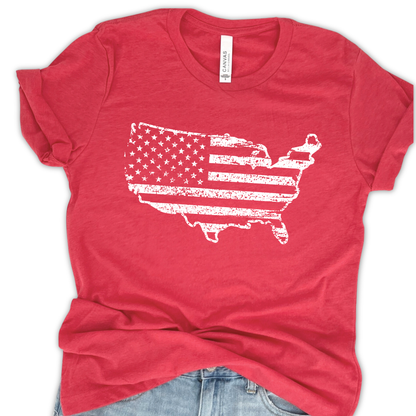 United States American Flag graphic t-shirt, Fourth of July top