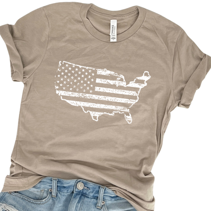 United States American Flag graphic t-shirt, Fourth of July top