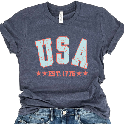 USA Fourth of July graphic t-shirt, American Patriotic top