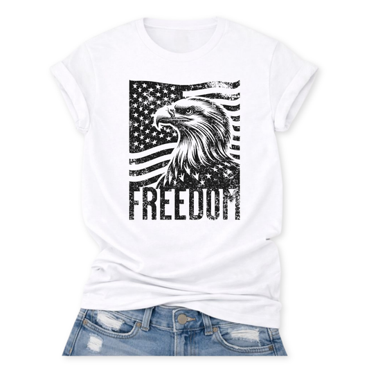 Patriotic Freedom Tee | USA Flag Eagle Graphic | 4th of July
