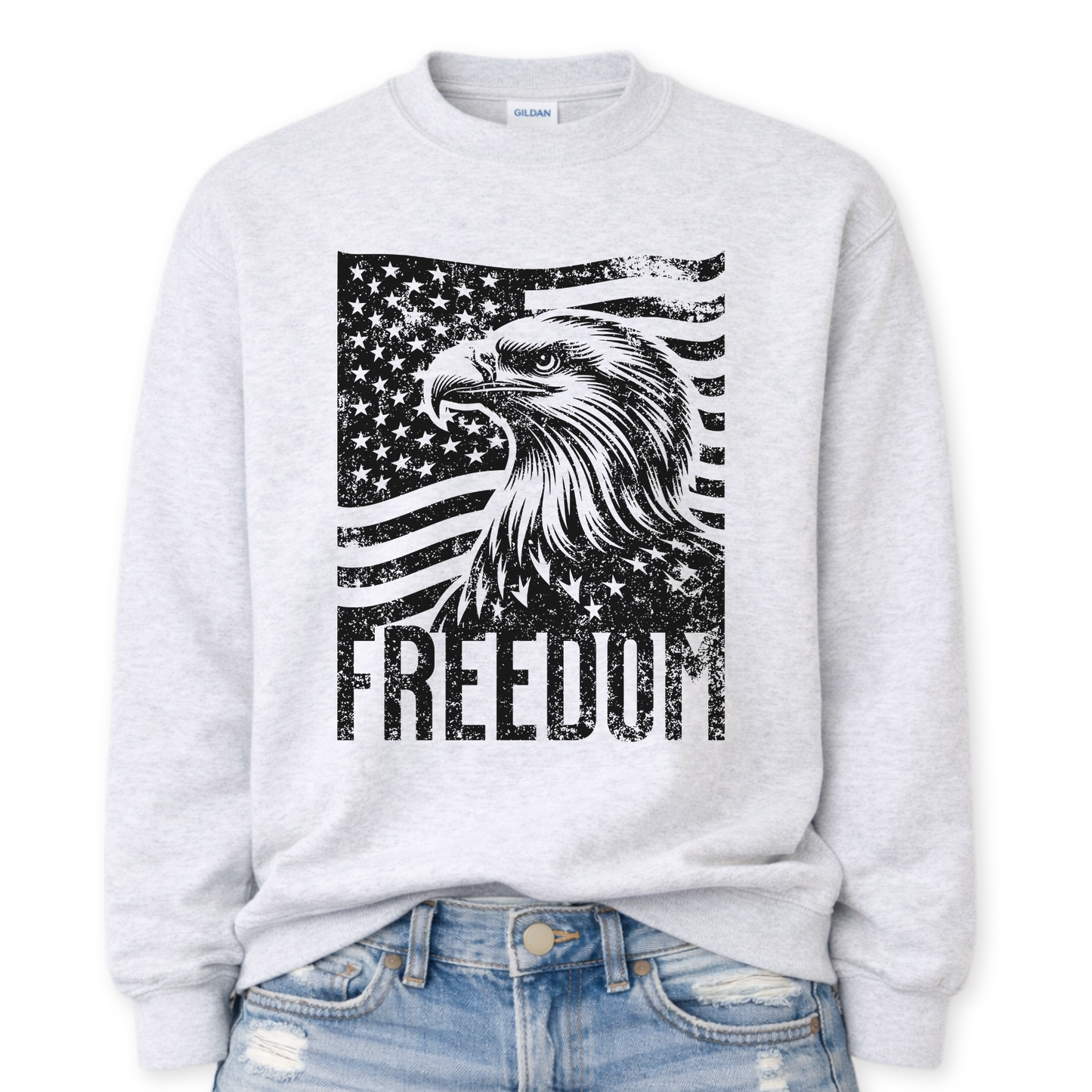 American Bald Eagle Sweatshirt | Freedom Flag Crewneck