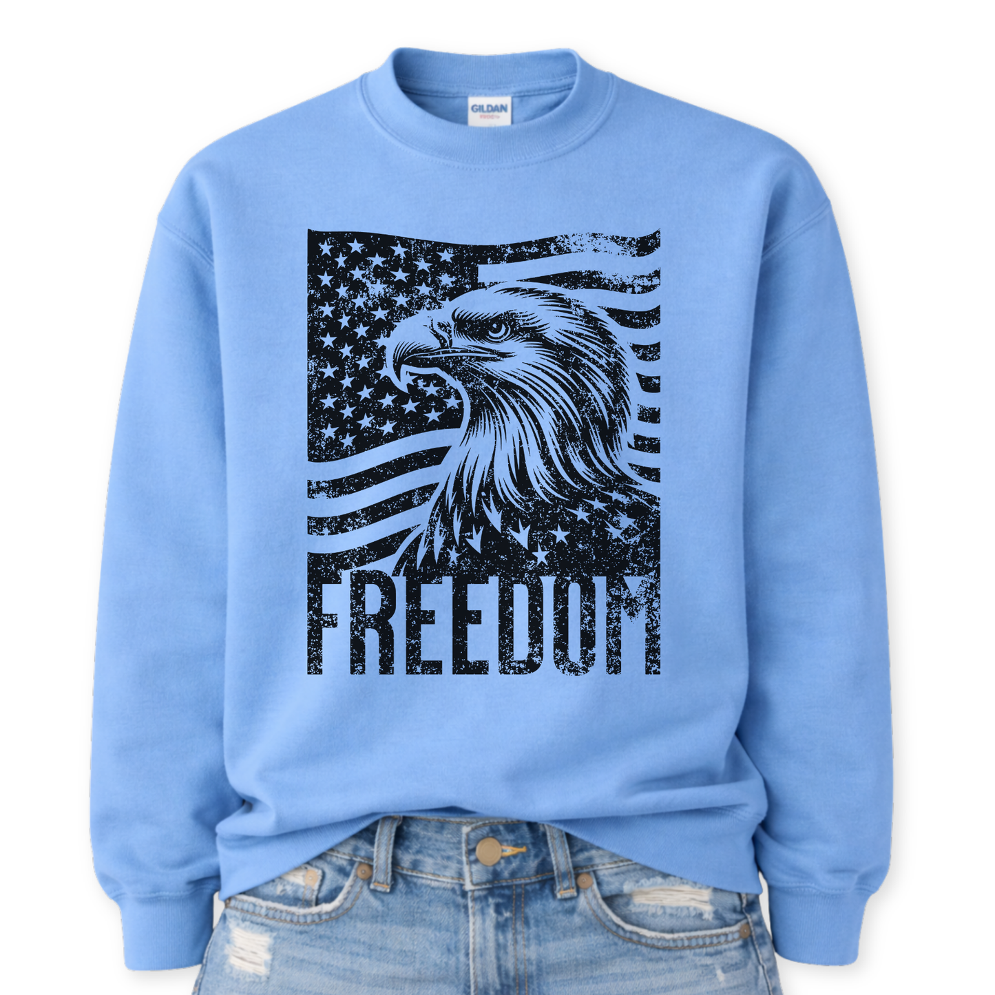 American Bald Eagle Sweatshirt | Freedom Flag Crewneck