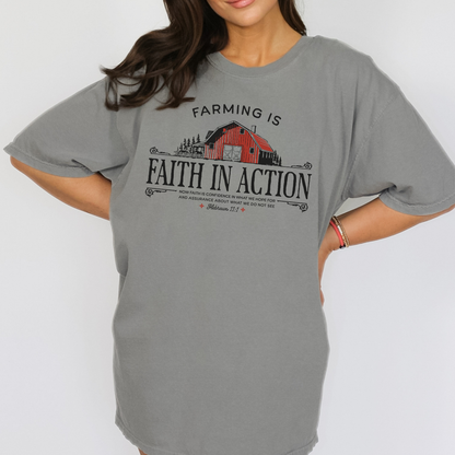 Farming is Faith in Action Christian Scripture T-Shirt | ATTA TOOD®