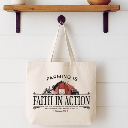 Farming is Faith In Action Tote Bag | Faithbased | ATTA TOOD®
