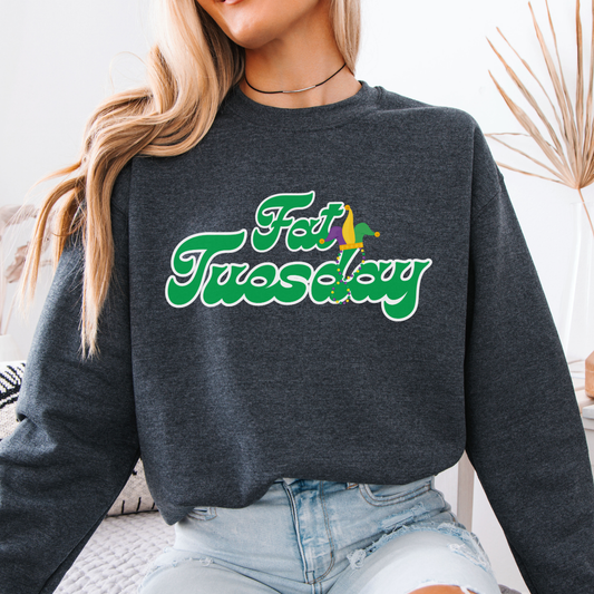 Fat Tuesday Mardi Gras women's graphic sweatshirt