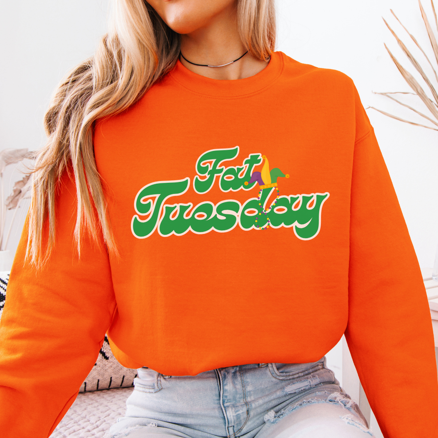 Fat Tuesday Mardi Gras women's graphic sweatshirt