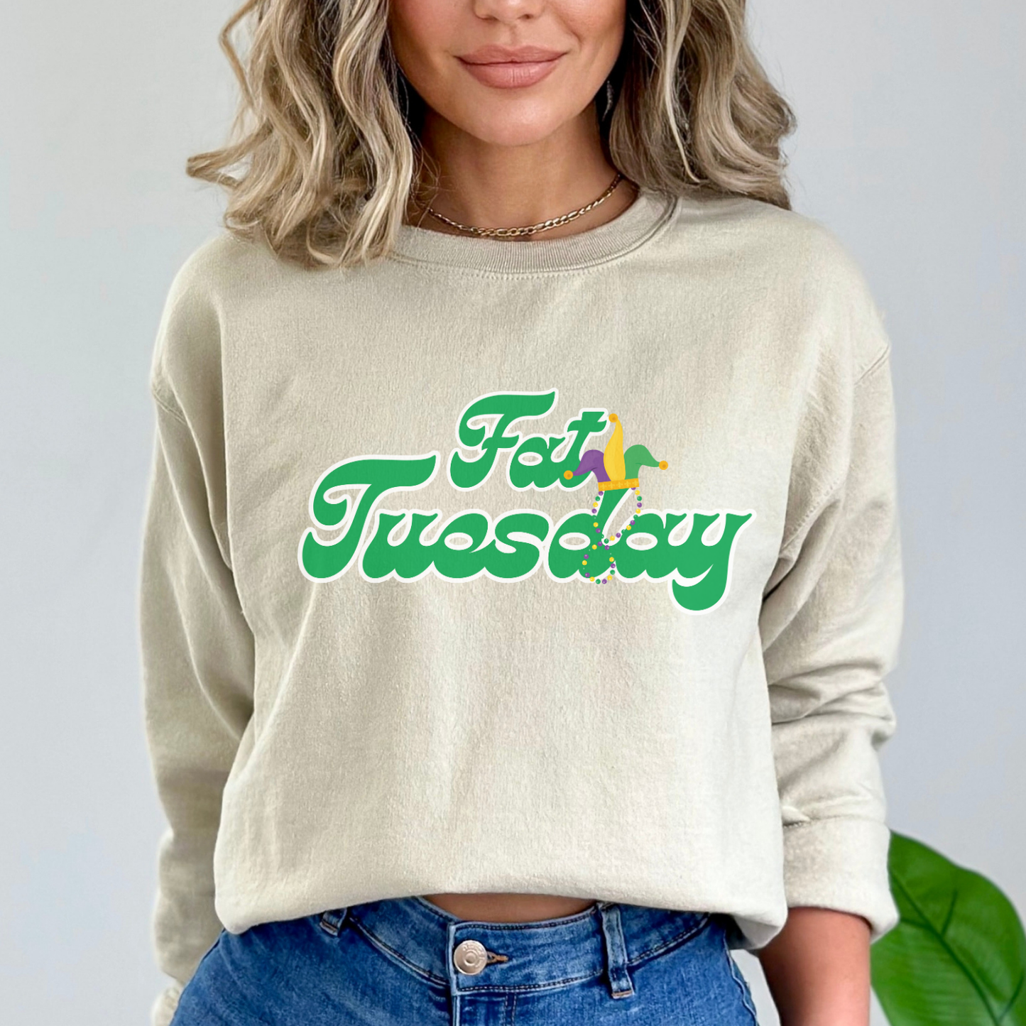 Fat Tuesday Mardi Gras women's graphic sweatshirt