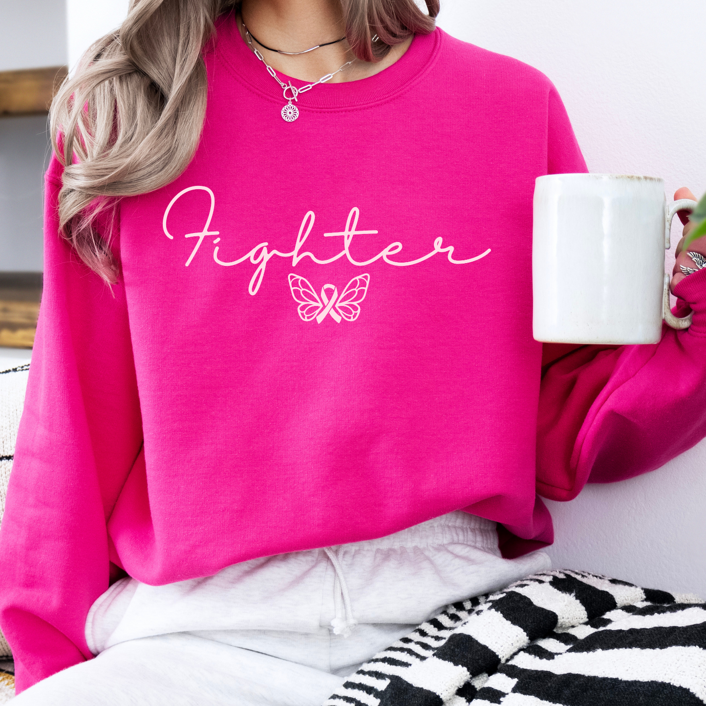 Fighter Breast Cancer awareness month sweatshirt