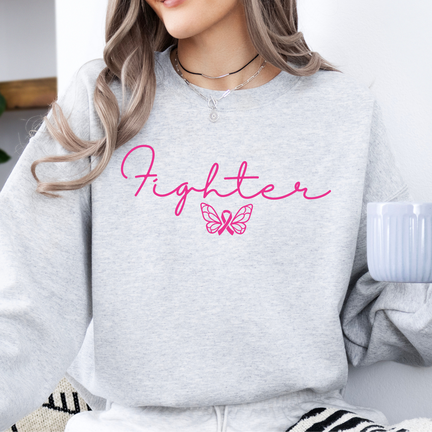 Fighter Breast Cancer awareness month sweatshirt