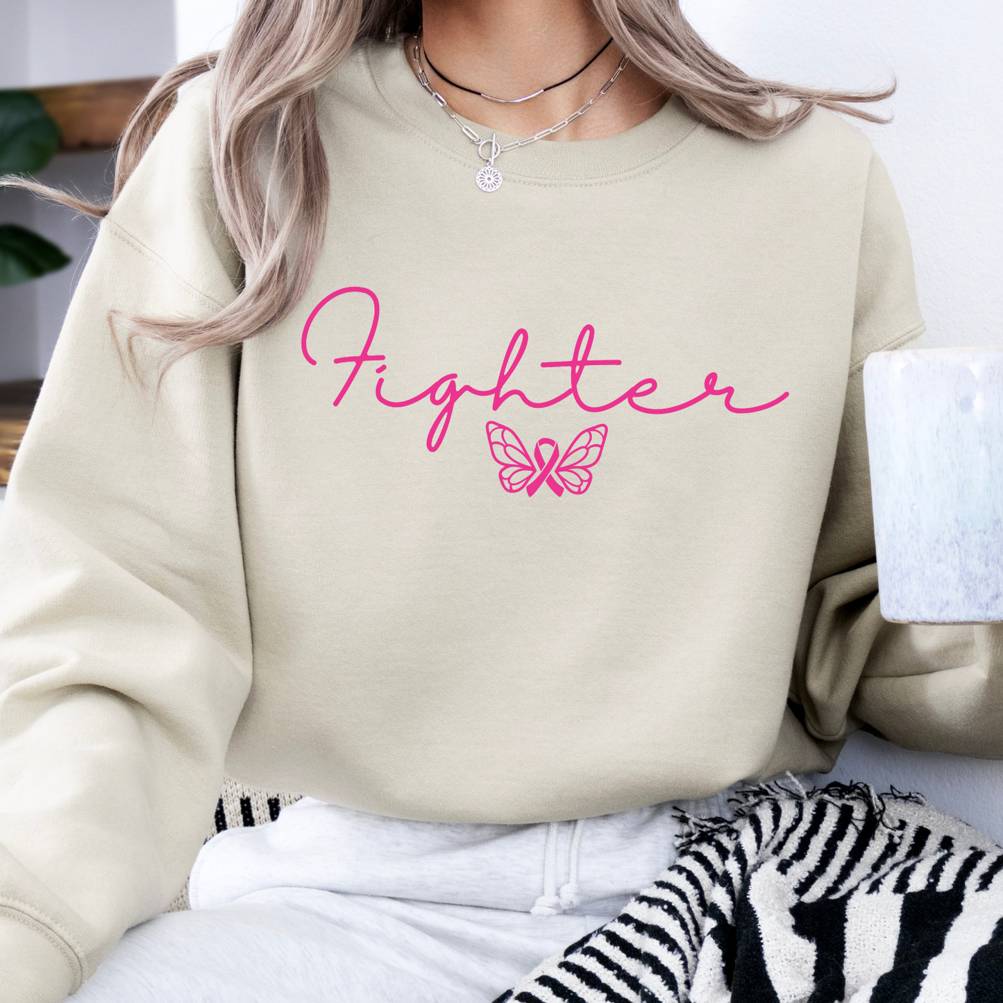 Fighter Breast Cancer awareness month sweatshirt