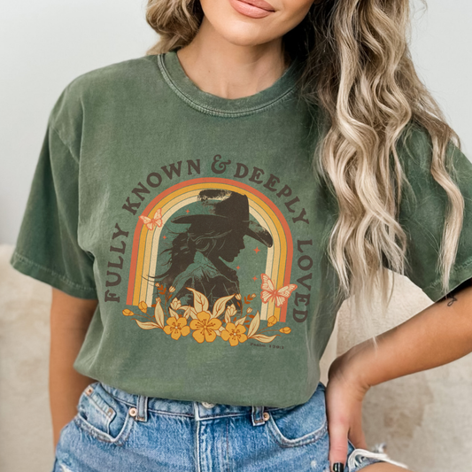 Western cowgirl Comfort Colors graphic t-shirt, Religious faith top