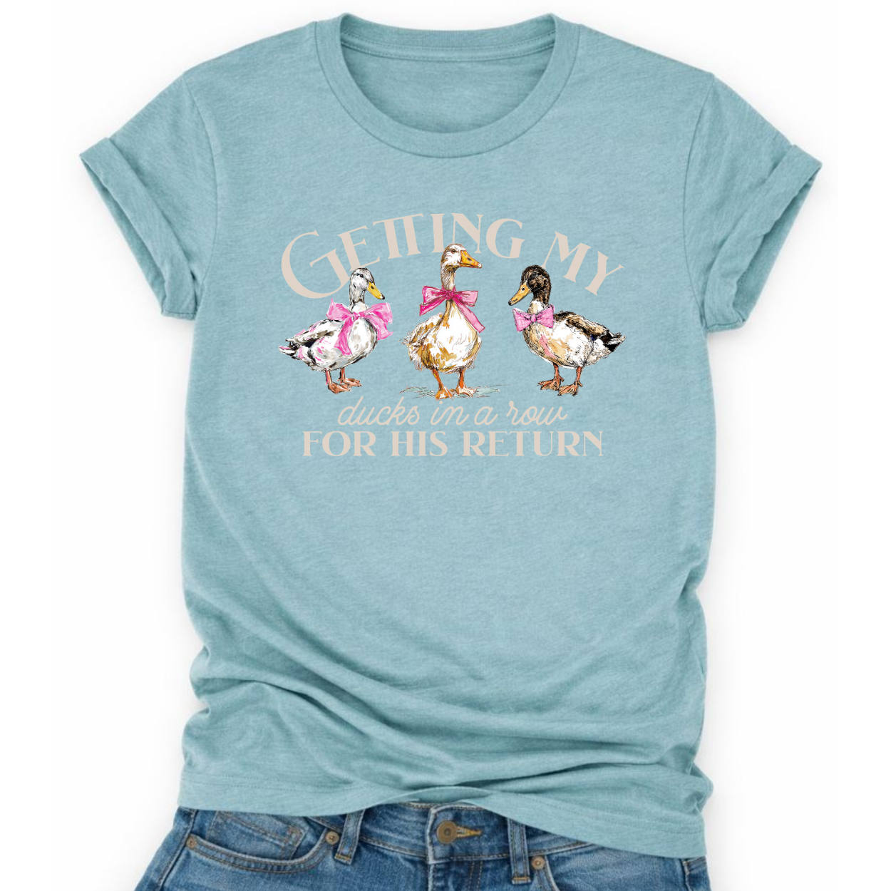 Ducks In A Row Christian Graphic Easter T-Shirt