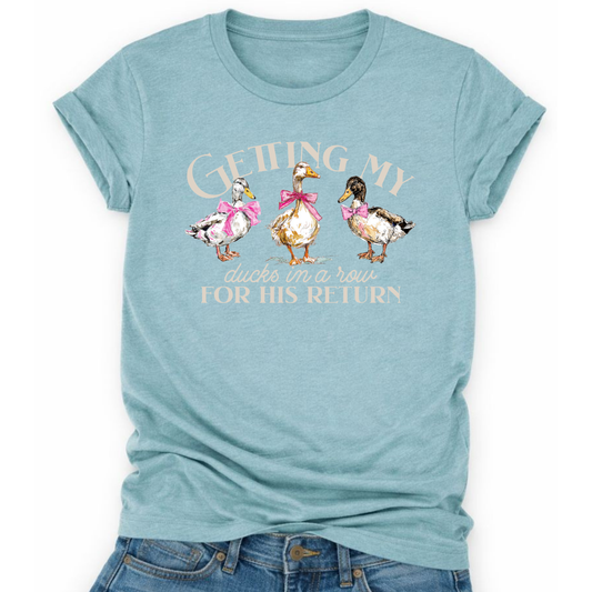 Ducks In A Row Christian Graphic Easter T-Shirt