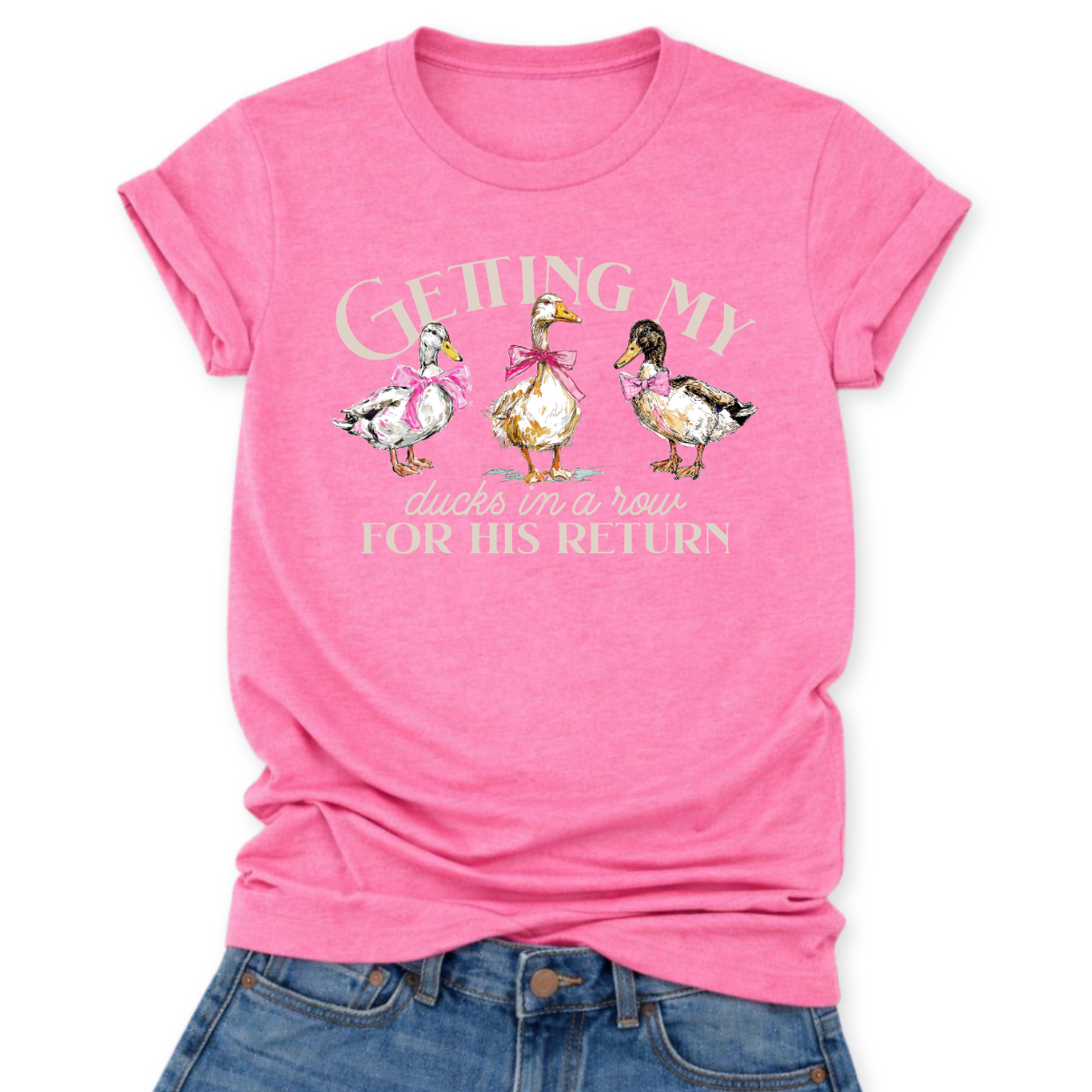 Ducks In A Row Christian Graphic Easter T-Shirt