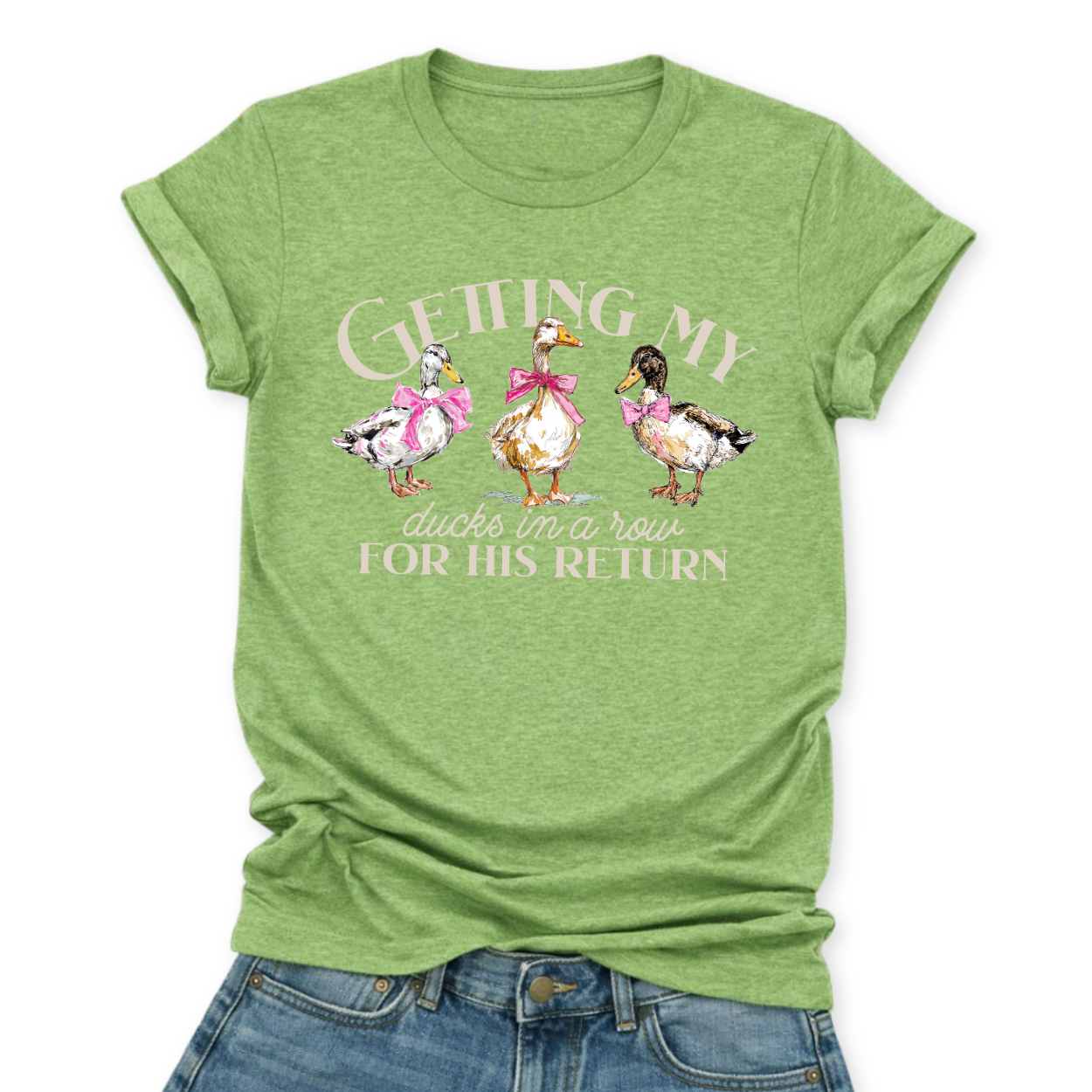 Ducks In A Row Christian Graphic Easter T-Shirt