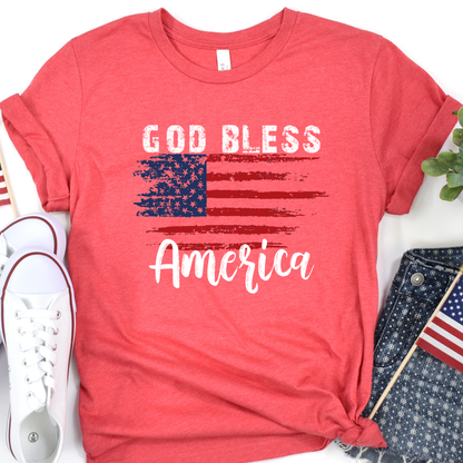 God Bless America Patriotic Unisex Graphic T-Shirt | ATTA TOOD®
