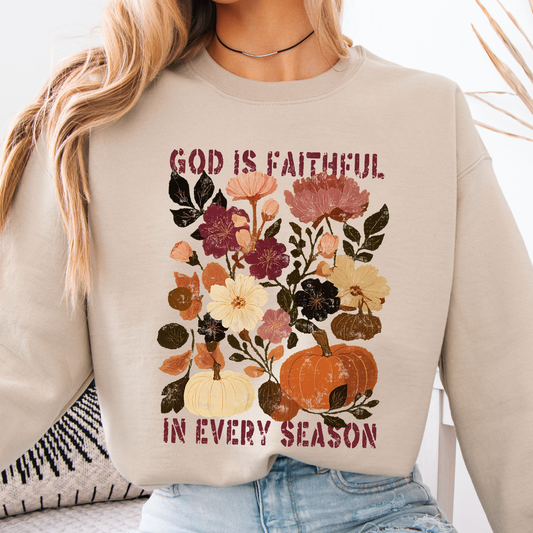 God Is Faithful In Every Season Fall Graphic Sweatshirt