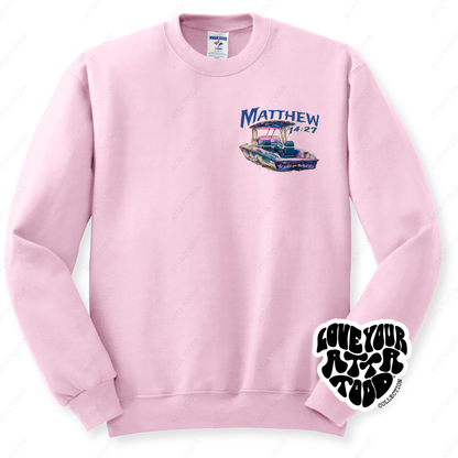 Boat Graphic Christian Bible Verse Sweatshirt | Faith