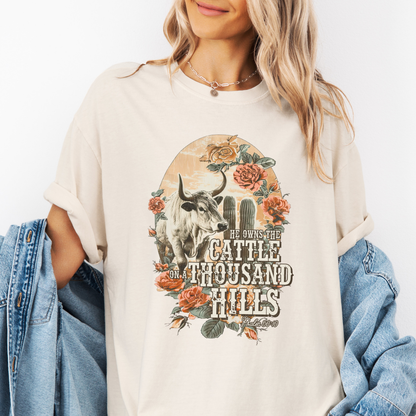 He Owns The Cattle Christian Scripture Graphic T-Shirt | ATTA TOOD®